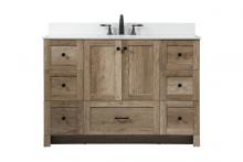 Elegant VF2848NT-BS - 48 Inch Single Bathroom Vanity in Natural Oak with Backsplash