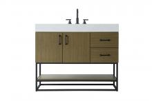 Elegant VF29242MCB - Vanity Cabinet 2Dr 2Dw 42x21.5x34 Chestnut Brown