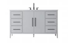 Elegant VF29360GR - Vanity Cabinet 2Dr 6Dw 60x21.5x35 Grey