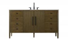 Elegant VF29660HO - 60 inch Single Bathroom Vanity in Hazel Oak