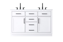 Elegant VF29754DWH - Vanity Cabinet 2Dr5Dw 54"W x 22"D x 35''H White