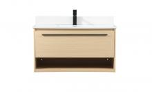 Elegant VF43536MMP-BS - 36 inch Single bathroom vanity in maple with backsplash