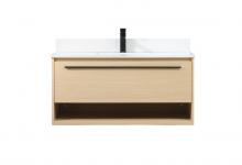 Elegant VF43540MMP-BS - 40 inch Single bathroom vanity in maple with backsplash