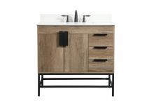Elegant VF48836NT-BS - 36 inch Single bathroom vanity in natural oak with backsplash