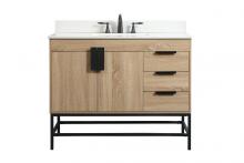 Elegant VF48842MW-BS - 42 inch Single bathroom vanity in mango wood with backsplash