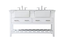 Elegant VF60160DWH - 60 Inch Double Bathroom Vanity in White