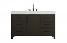 Elegant VF60654MMB - 54 inch Single Bathroom Vanity In Mocha Brown