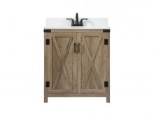 Elegant VF90230NT-BS - 30 inch Single bathroom vanity in natural oak with backsplash