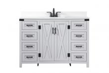 Elegant VF90248GR-BS - 48 Inch Single Bathroom Vanity in Grey with Backsplash