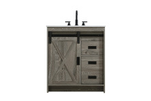 Elegant VF90530RG - Vanity Cabinet 1Dr 2Dw 30''x34''x22'' Rustic Grey