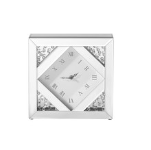 Elegant MR9118 - Sparkle 10 in. Contemporary Crystal Square Table clock in Clear