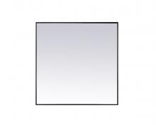 Elegant MR44242BK - Metal Frame Square Mirror 42 inch in Black