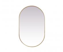 Elegant MR2A3048BRS - Metal Frame Oval Mirror 30x48 Inch in Brass