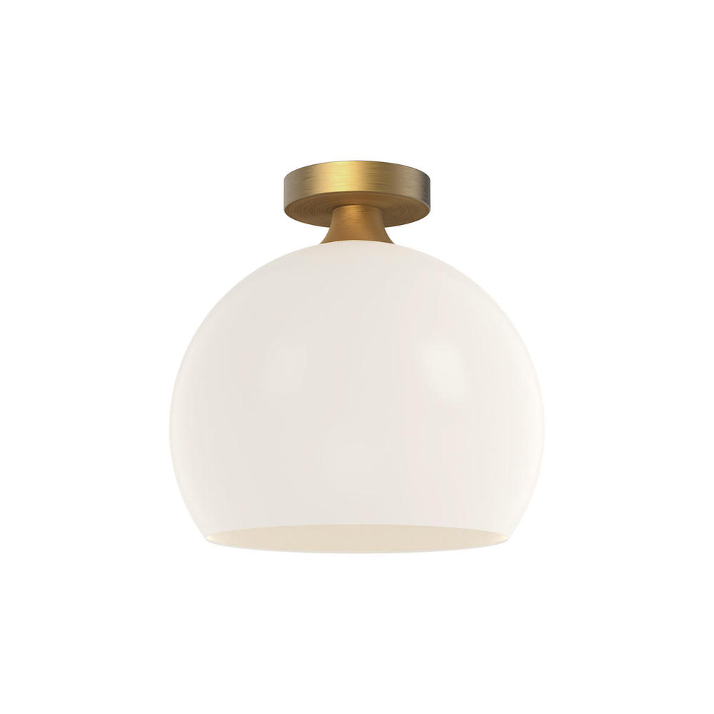 Castilla 12-in Aged Gold/Opal Matte Glass 1 Light Flush Mount