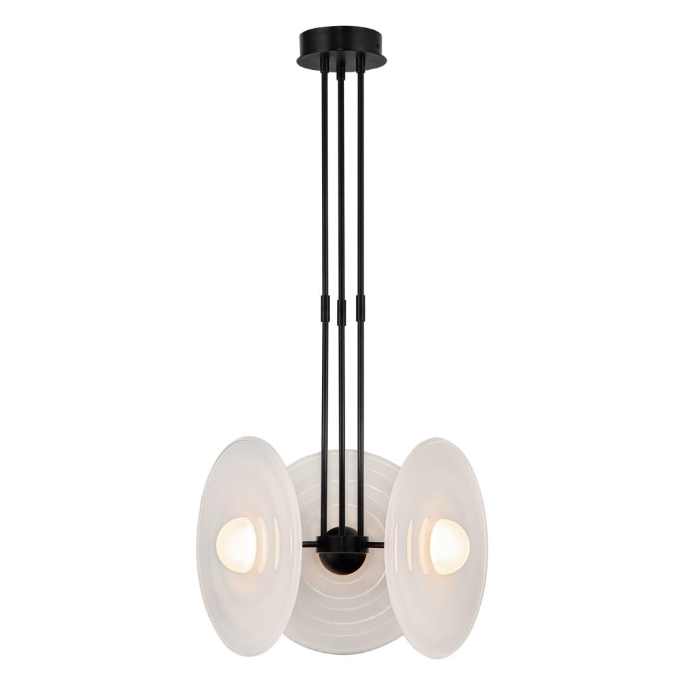 Harbour 18-in Urban Bronze/Glossy Opal LED Pendant