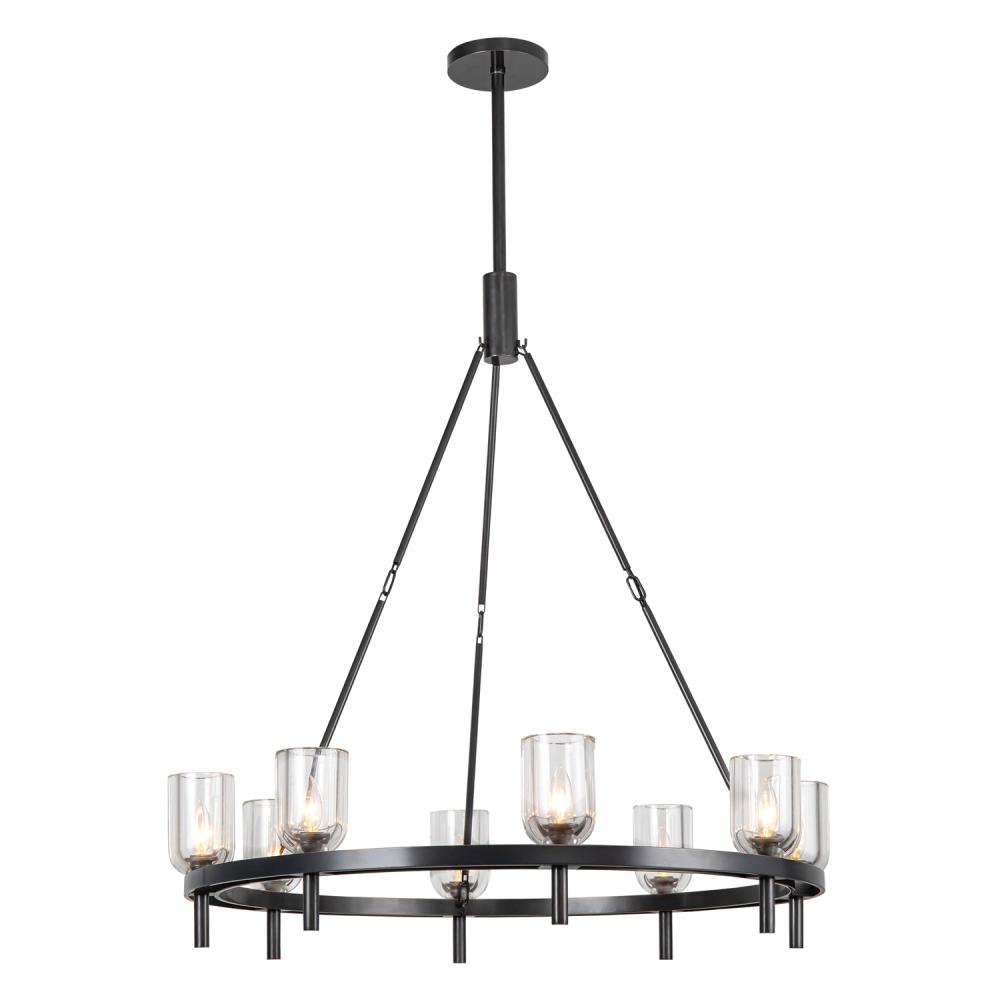 Lucian 36-in Clear Crystal/Urban Bronze 8 Lights Chandeliers