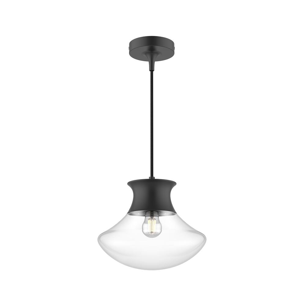 Marcel 11-in Matte Black 1 Light Pendant