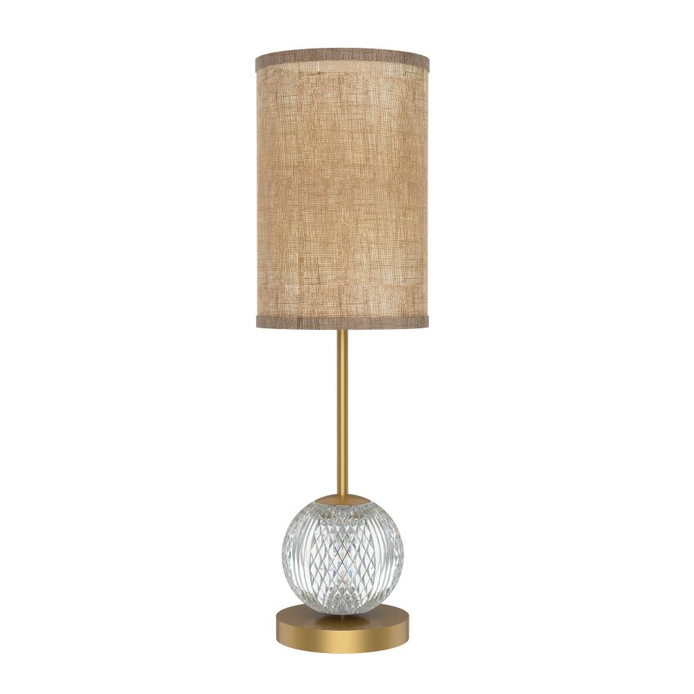 Marni 21-in Natural Brass/White Linen LED Table Lamp