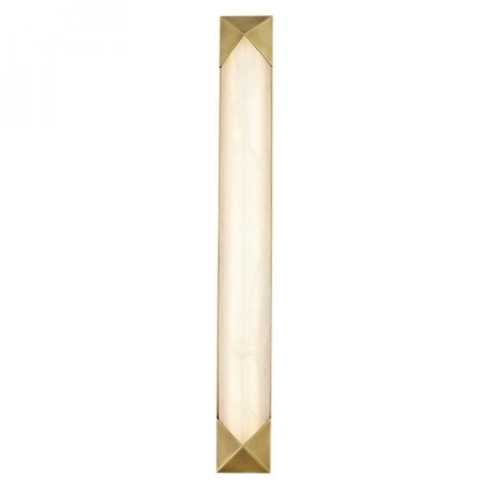 Caesar 25-in Vintage Brass/Alabaster LED Wall/Vanity