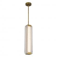 Alora Lighting PD374624VBCR-UNV - Alai 24-in Vintage Brass/Ribbed Glass LED Pendant