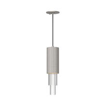 Alora Lighting PD502204BNCR - Bordeaux 4-in Brushed Nickel/Clear Ribbed Glass LED Pendant