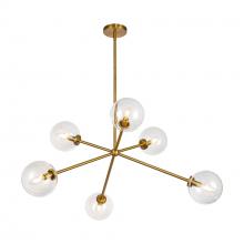Alora Lighting CH549640AGCL - Cassia 40-in Aged Brass/Clear Glass 6 Lights Chandelier