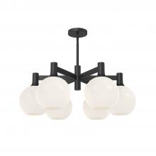 Alora Lighting CH506230MBOP - Castilla 29-in Matte Black/Opal Matte Glass 6 Lights Chandeliers