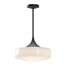 Alora Lighting PD440814MBGO - Lincoln 14-in Glossy Opal Glass/Matte Black 1 Light Pendant