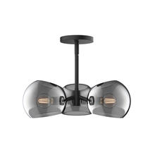 Alora Lighting PD548315MBSM - Willow 16-in Matte Black/Smoked Solid Glass 3 Lights Pendant