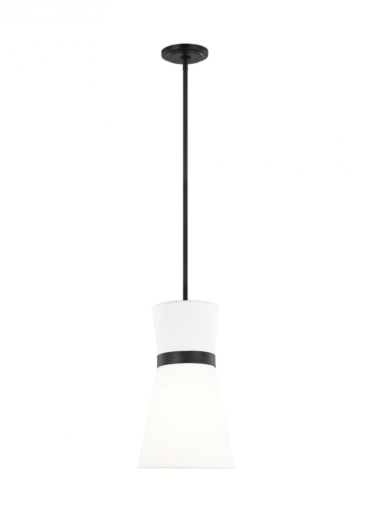 Clark modern 1-light indoor dimmable ceiling hanging single pendant light light in midnight black fi