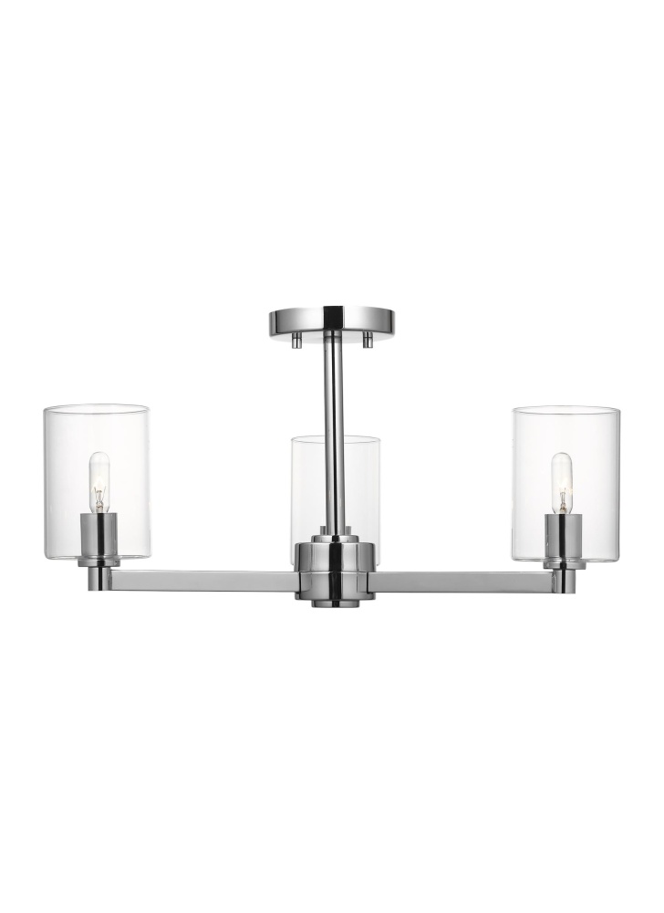 Fullton Three Light Semi-Flush Mount