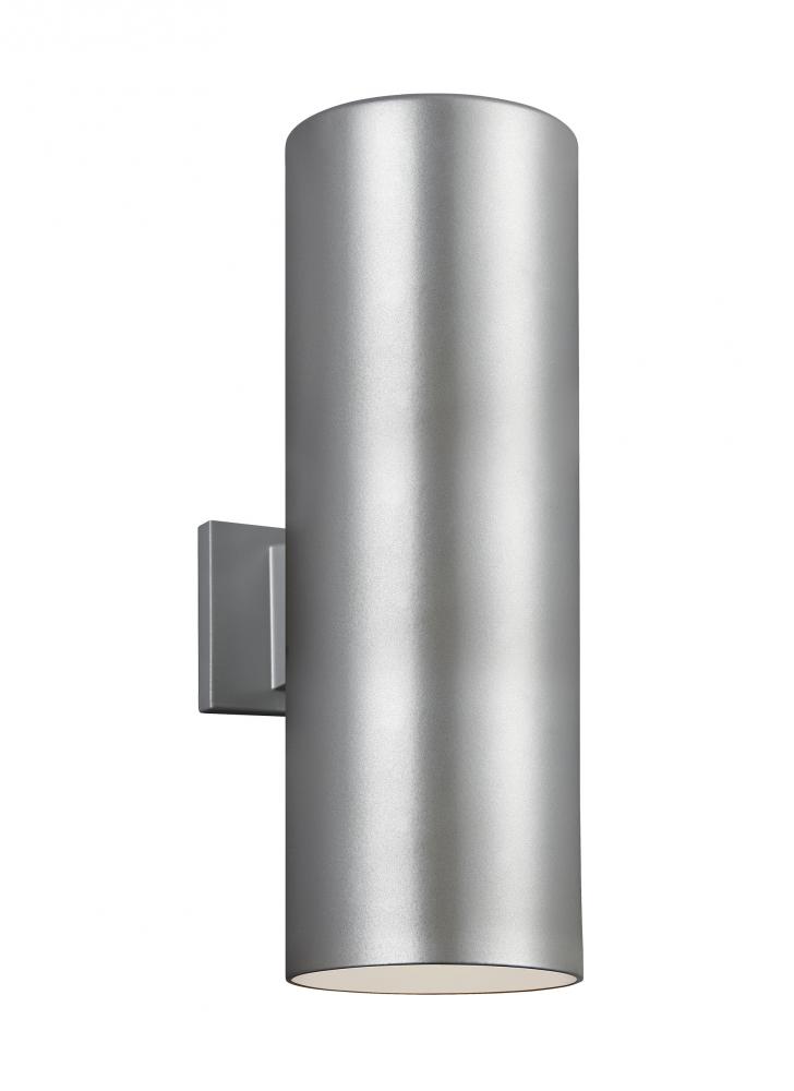 Outdoor Cylinders transitional 2-light LED outdoor exterior large wall lantern sconce in painted bru