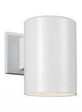 Visual Comfort & Co. Studio Collection 8313801EN3-15 - Outdoor Cylinders transitional 1-light LED outdoor exterior small wall lantern sconce in white finis