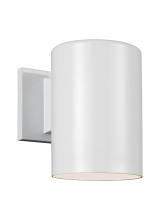 Visual Comfort & Co. Studio Collection 8313897S-15 - Outdoor Cylinders transitional 1-light LED outdoor exterior small wall lantern sconce in white finis