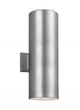 Visual Comfort & Co. Studio Collection 8313902EN3-753 - Outdoor Cylinders transitional 2-light LED outdoor exterior large wall lantern sconce in painted bru