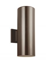 Visual Comfort & Co. Studio Collection 8413897S-10 - Outdoor Cylinders transitional 2-light integrated LED outdoor exterior small wall lantern sconce in
