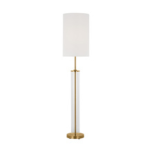 Generation Lighting - Designer Collection ET1481BBS1 - Leigh transitional 1-light LED medium floor lamp in burnished brass gold finish with white