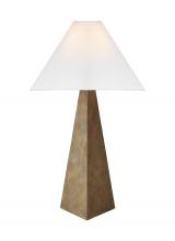 Generation Lighting - Designer Collection KT1371ADB1 - Herrero modern 1-light LED large table lamp in antique gild rustic gold finish with white