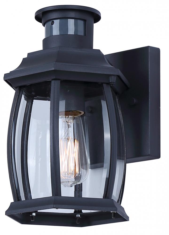 Buckly Classic Black Outdoor Wall Lantern with Motion Sensor + Photocell Included