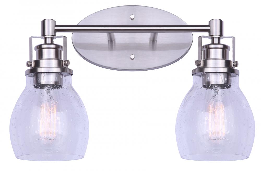 Carson 2 Light Vanity, Nickel Finish