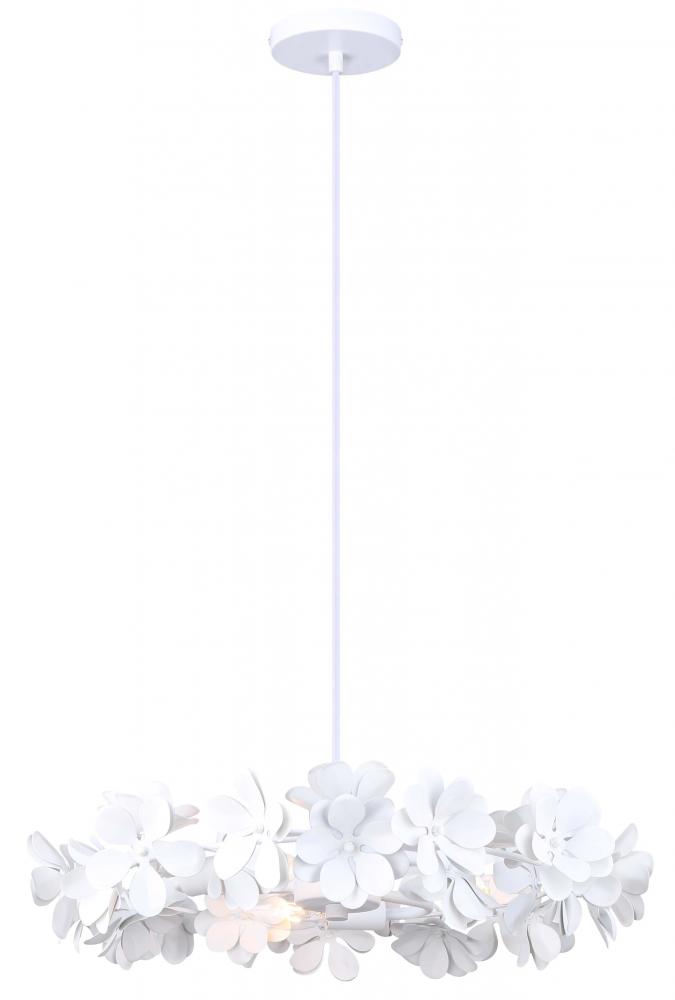 Cassia 3 Light Matte White Modern Chandelier for Dining Rooms and Living Rooms