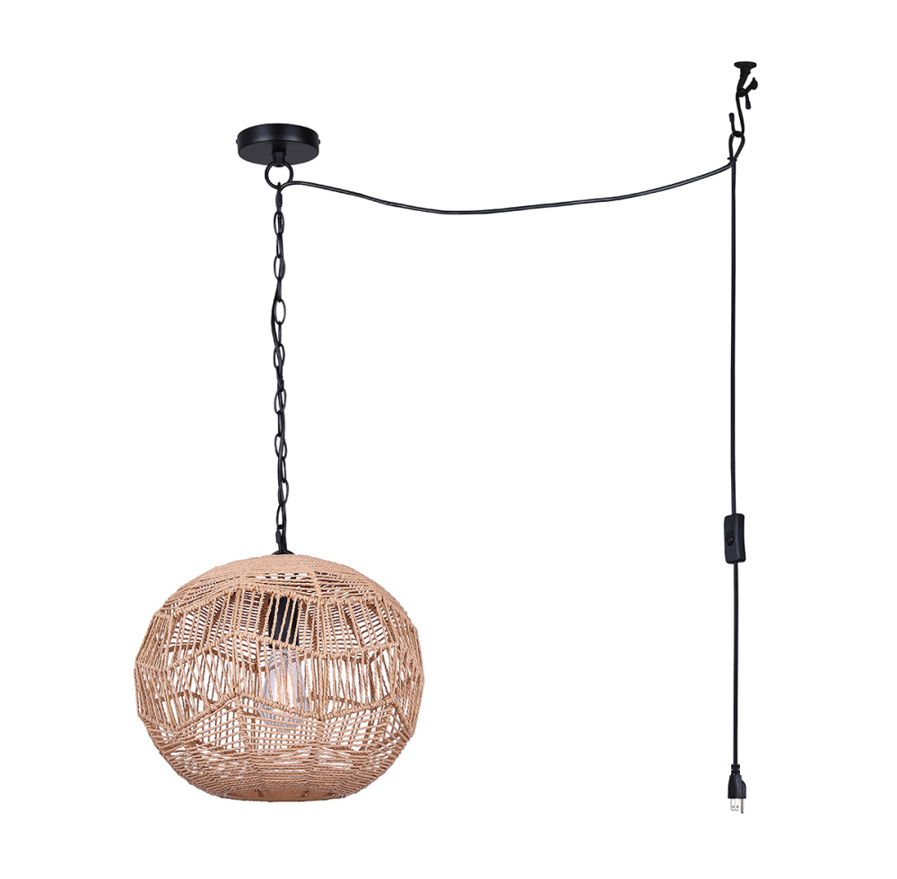 Valence Plug-In Pendant with Natural String Shade