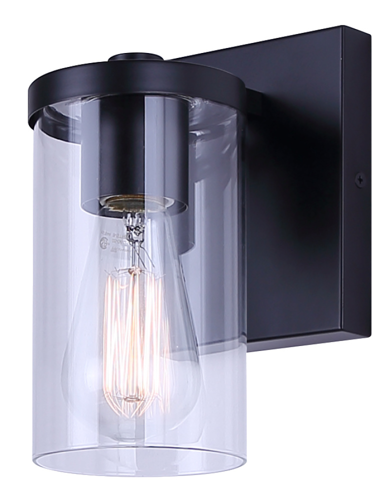 Britton 1-Light Wall Sconce/Vanity Fixture, Matte Black Finish