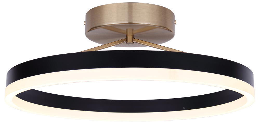 LOUIE LED Flush Mount Ceiling Light, Matte Black and Gold Finish Dimmable, 3000K-5000K