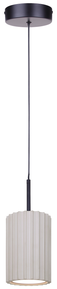 TAVI, 1 Light Corded LED Pendant with Matte Black + Stone Color Shade