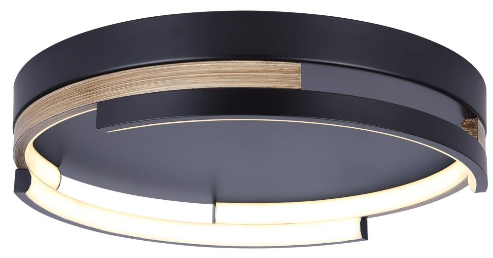 AZRIA 15 in. 4 Light Integrated LED Matte Black Modern Flush Mount