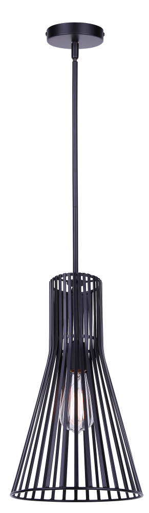 ELIM Matte Black Contemporary 1 Light Pendant