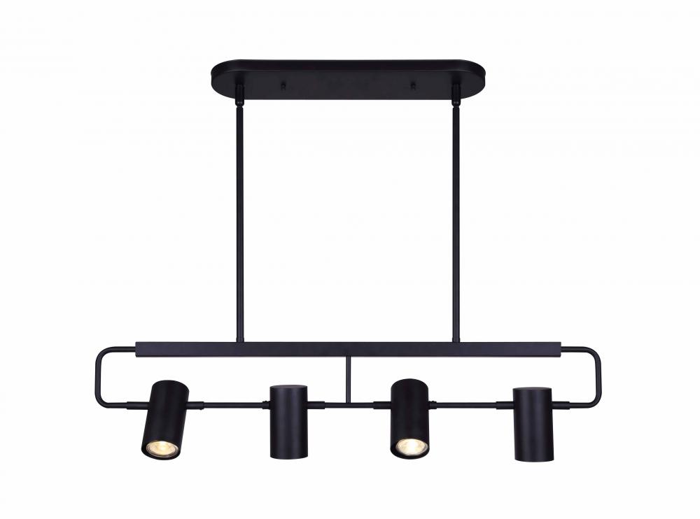 Leal 4 Light Track Lighting, Black Finish