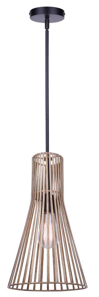 ELIM Matte Black + Brushed Brown Color 1 Light Pendant