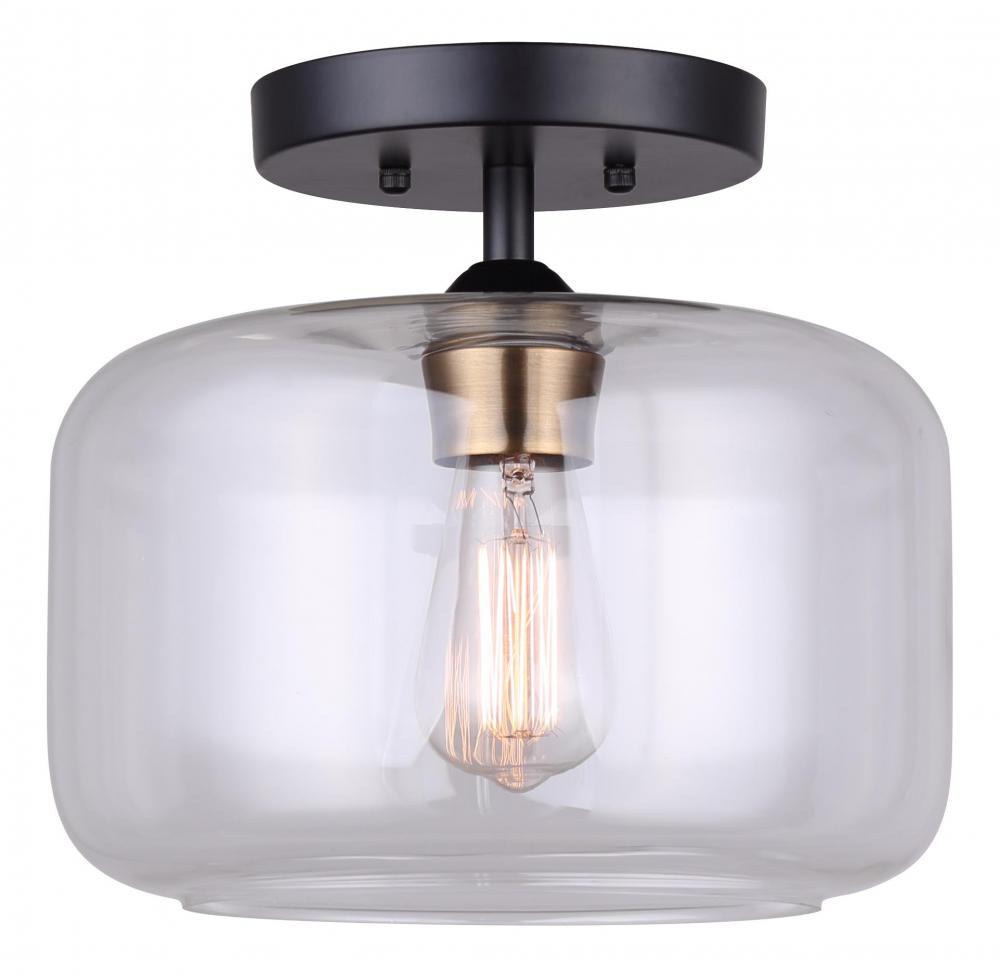 Fauna 1 Light Pendant, Black Finish